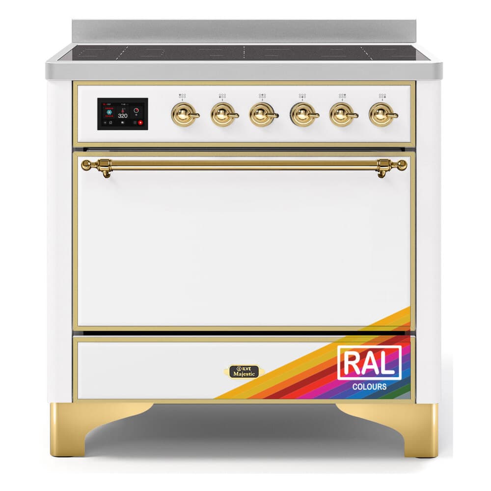 Majestic II 36 UMI09QNS3RAG Freestanding Electric Range Range with Induction Single Oven with Solid Door with Brass knobs