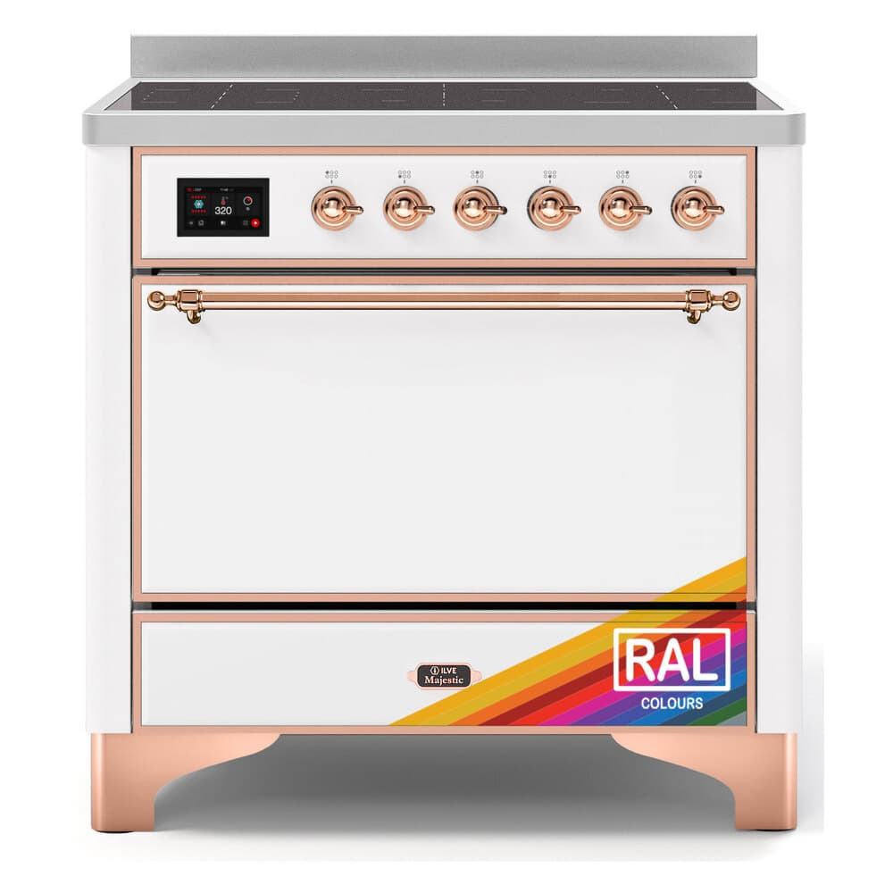Majestic II 36 UMI09QNS3RAP Freestanding Electric Range Range with Induction Single Oven with Solid Door with Copper knobs