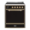 Majestic II Series 30 inch Freestanding Electric Induction Range with 4 Elements, Smoothtop Cooktop, 4 cu. ft. Total Oven Capacity, Convection Oven, with Brass Trim view 1