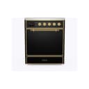 Majestic II Series 30 inch Freestanding Electric Induction Range with 4 Elements, Smoothtop Cooktop, 4 cu. ft. Total Oven Capacity, Convection Oven, with Brass Trim view 2