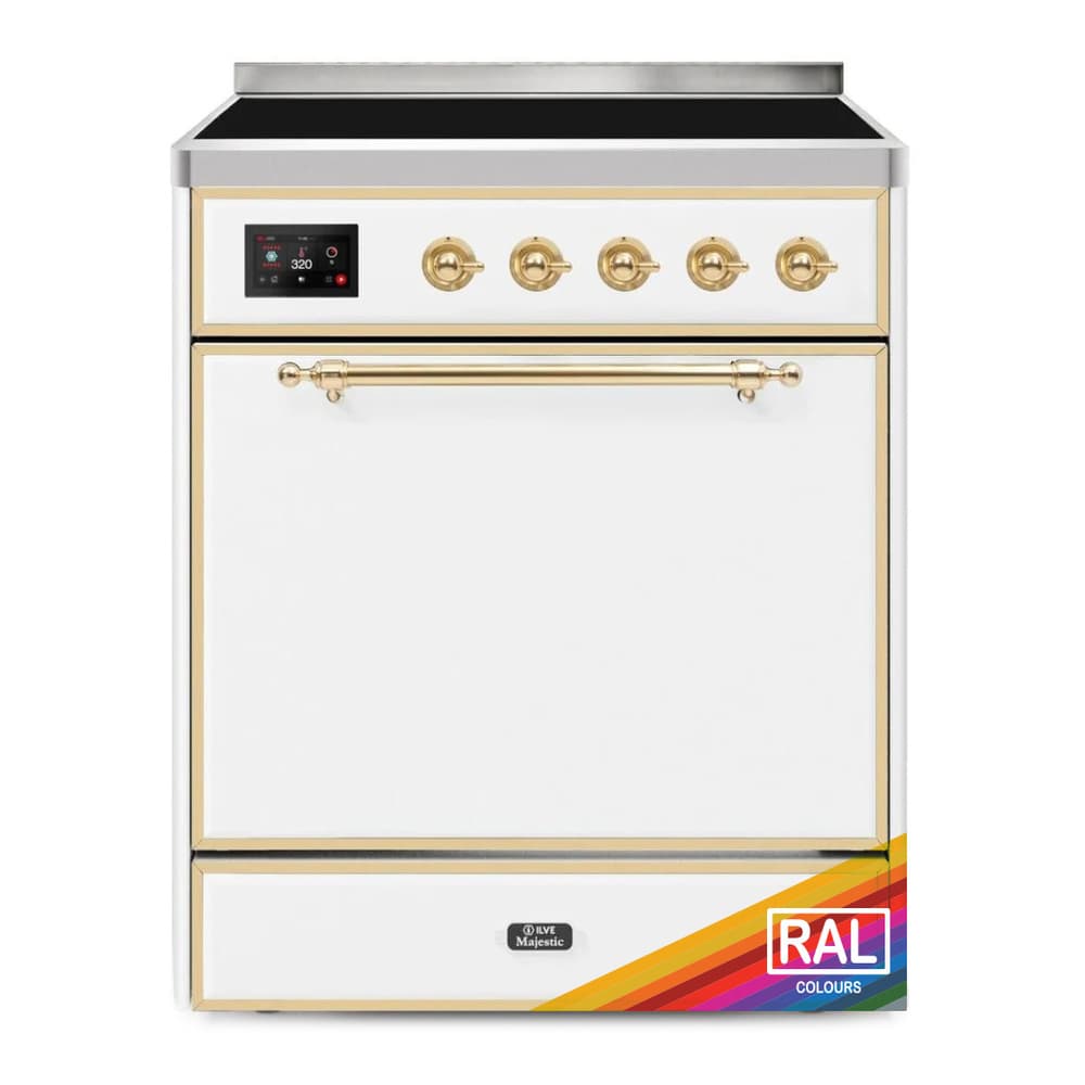 Majestic II 30 UMI30QNE3RAG Freestanding Electric Range Range with Induction Single Oven with Solid Door with Brass knobs
