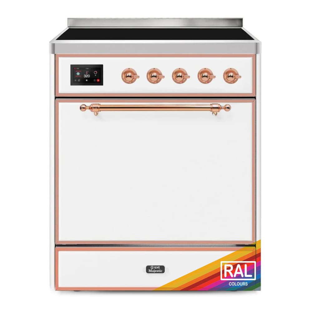 Majestic II 30 UMI30QNE3RAP Freestanding Electric Range Range with Induction Single Oven with Solid Door with Copper knobs