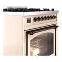 Nostalgie II Noblesse 30″ Dual Fuel Range  (Natural Gas, Triple Glass Door, Antique White, Burnished) view 6