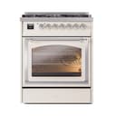 Nostalgie II Noblesse 30″ Dual Fuel Range  (Liquid Propane, Triple Glass Door, Antique White, Chrome) view 3