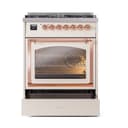 Nostalgie II Noblesse 30″ Dual Fuel Range  (Liquid Propane, Triple Glass Door, Antique White, Copper) view 5