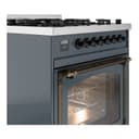 Nostalgie II Noblesse 30″ Dual Fuel Range  (Natural Gas, Triple Glass Door, Blue Grey, Burnished) view 6