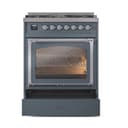 Nostalgie II Noblesse 30″ Dual Fuel Range  (Liquid Propane, Triple Glass Door, Blue Grey, Chrome) view 5