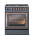 Nostalgie II Noblesse 30″ Dual Fuel Range  (Natural Gas, Triple Glass Door, Blue Grey, Copper) view 3