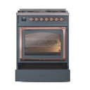 Nostalgie II Noblesse 30″ Dual Fuel Range  (Liquid Propane, Triple Glass Door, Blue Grey, Copper) view 5