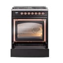 Nostalgie II Noblesse 30″ Dual Fuel Range  (Natural Gas, Triple Glass Door, Glossy Black, Copper) view 5