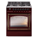 Nostalgie II Noblesse 30″ Dual Fuel Range  (Liquid Propane, Triple Glass Door, Burgundy, Burnished) view 1