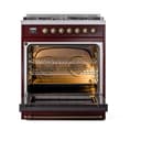 Nostalgie II Noblesse 30″ Dual Fuel Range  (Liquid Propane, Triple Glass Door, Burgundy, Burnished) view 4