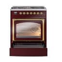 Nostalgie II Noblesse 30″ Dual Fuel Range  (Natural Gas, Triple Glass Door, Burgundy, Brass) view 5