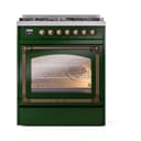 Nostalgie II Noblesse 30″ Dual Fuel Range  (Natural Gas, Triple Glass Door, Emerald Green, Burnished) view 3
