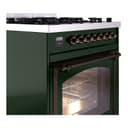 Nostalgie II Noblesse 30″ Dual Fuel Range  (Natural Gas, Triple Glass Door, Emerald Green, Burnished) view 5