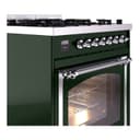 Nostalgie II Noblesse 30″ Dual Fuel Range  (Liquid Propane, Triple Glass Door, Emerald Green, Chrome) view 6