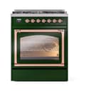 Nostalgie II Noblesse 30″ Dual Fuel Range  (Natural Gas, Triple Glass Door, Emerald Green, Copper) view 3