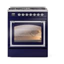 Nostalgie II Noblesse 30″ Dual Fuel Range  (Liquid Propane, Triple Glass Door, Midnight Blue, Chrome) view 3