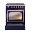 Nostalgie II Noblesse 30″ Dual Fuel Range  (Natural Gas, Triple Glass Door, Midnight Blue, Copper) view 5