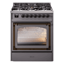 Nostalgie II Noblesse 30″ Dual Fuel Range  (Liquid Propane, Triple Glass Door, Graphite Matte, Burnished) view 1