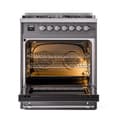 Nostalgie II Noblesse 30″ Dual Fuel Range  (Natural Gas, Triple Glass Door, Graphite Matte, Chrome) view 4