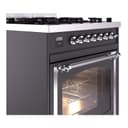 Nostalgie II Noblesse 30″ Dual Fuel Range  (Natural Gas, Triple Glass Door, Graphite Matte, Chrome) view 6