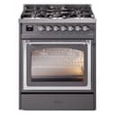 Nostalgie II Noblesse 30″ Dual Fuel Range  (Liquid Propane, Triple Glass Door, Graphite Matte, Chrome) view 1
