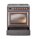 Nostalgie II Noblesse 30″ Dual Fuel Range  (Liquid Propane, Triple Glass Door, Graphite Matte, Copper) view 5