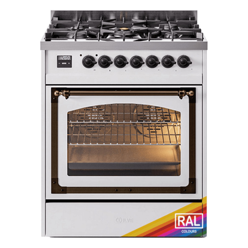 Nostalgie II Noblesse 30″ Dual Fuel Range (Natural Gas, Triple Glass Door, RAL, Burnished)