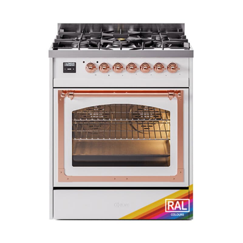 Nostalgie II Noblesse 30″ Dual Fuel Range (Liquid Propane, Triple Glass Door, RAL, Copper)