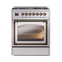Nostalgie II Noblesse 30″ Dual Fuel Range  (Natural Gas, Triple Glass Door, Stainless Steel, Burnished) view 3