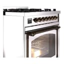 Nostalgie II Noblesse 30″ Dual Fuel Range  (Natural Gas, Triple Glass Door, Stainless Steel, Burnished) view 6