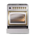 Nostalgie II Noblesse 30″ Dual Fuel Range  (Natural Gas, Triple Glass Door, Stainless Steel, Brass) view 5