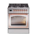 Nostalgie II Noblesse 30″ Dual Fuel Range  (Natural Gas, Triple Glass Door, Stainless Steel, Copper) view 1