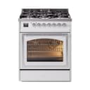Nostalgie II Noblesse 30″ Dual Fuel Range  (Natural Gas, Triple Glass Door, White, Chrome) view 1