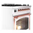 Nostalgie II Noblesse 30″ Dual Fuel Range  (Natural Gas, Triple Glass Door, White, Copper) view 6