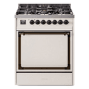 Nostalgie II Noblesse 30″ Dual Fuel Range  (Liquid Propane, Solid Door, Antique White, Burnished) view 1