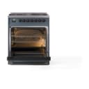 Nostalgie II Noblesse 30″ Dual Fuel Range  (Natural Gas, Solid Door, Blue Grey, Burnished) view 3