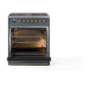 Nostalgie II Noblesse 30″ Dual Fuel Range  (Liquid Propane, Solid Door, Blue Grey, Brass) view 3
