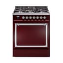 Nostalgie II Noblesse 30″ Dual Fuel Range  (Liquid Propane, Solid Door, Burgundy, Chrome) view 1