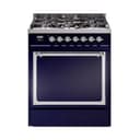 Nostalgie II Noblesse 30″ Dual Fuel Range  (Liquid Propane, Solid Door, Midnight Blue, Chrome) view 1
