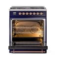 Nostalgie II Noblesse 30″ Dual Fuel Range  (Liquid Propane, Solid Door, Midnight Blue, Copper) view 3