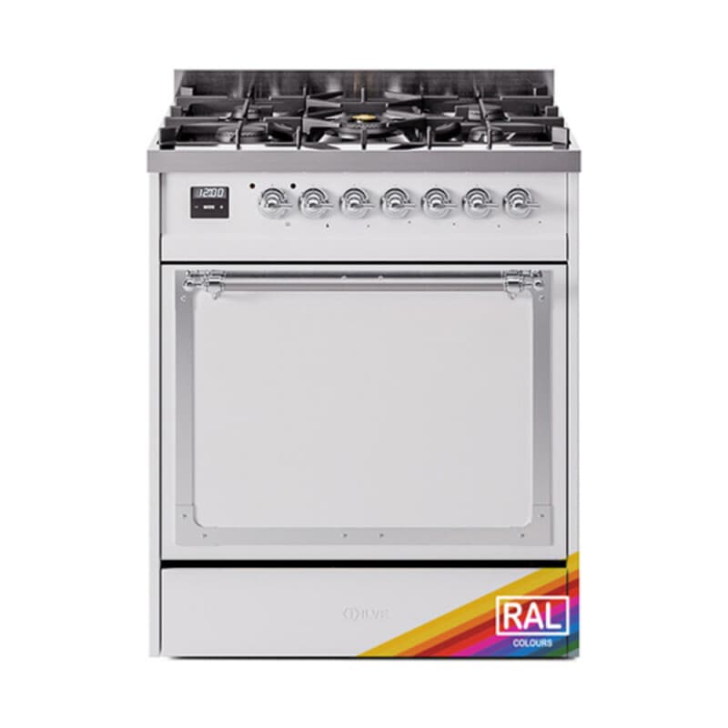 Nostalgie II Noblesse 30″ Dual Fuel Range (Liquid Propane, Solid Door, RAL, Chrome)