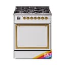 Nostalgie II Noblesse 30″ Dual Fuel Range  (Liquid Propane, Solid Door, RAL, Brass) view 1