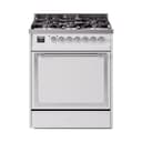 Nostalgie II Noblesse 30″ Dual Fuel Range  (Liquid Propane, Solid Door, White, Chrome) view 1