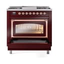 Nostalgie II Noblesse 36″ Dual Fuel Range (Liquid Propane, Triple Glass Door, Burgundy, Copper) view 5