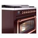 Nostalgie II Noblesse 36″ Dual Fuel Range (Liquid Propane, Triple Glass Door, Burgundy, Copper) view 6