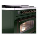 Nostalgie II Noblesse 36″ Dual Fuel Range (Liquid Propane, Triple Glass Door, Emerald Green, Burnished) view 6