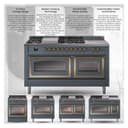 Nostalgie II Noblesse 36″ Dual Fuel Range (Liquid Propane, Triple Glass Door, Emerald Green, Brass) view 2