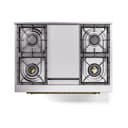 Nostalgie II Noblesse 36″ Dual Fuel Range (Liquid Propane, Triple Glass Door, Emerald Green, Brass) view 7